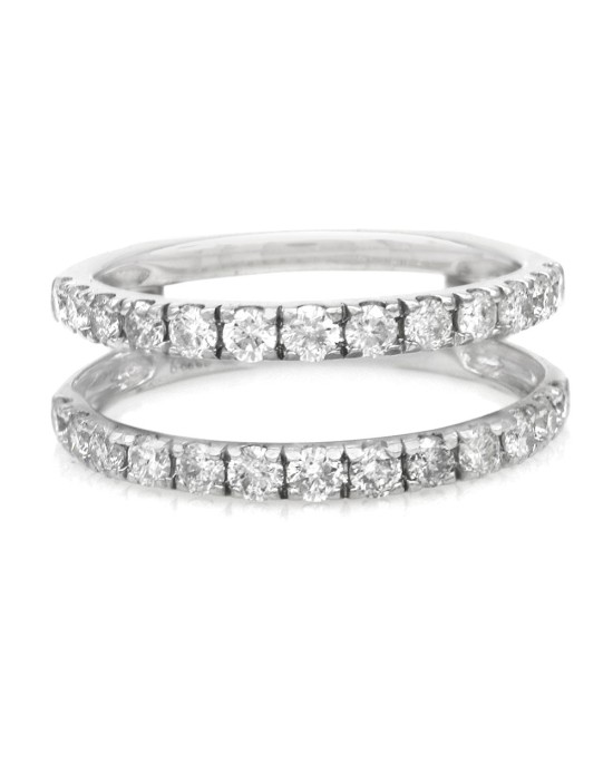 Diamond Double Ring Guard in White Gold